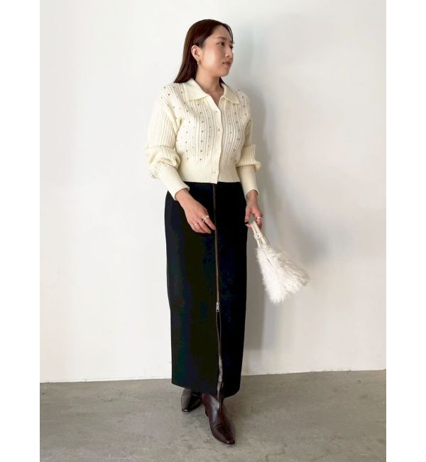 LAGUNAMOON「ビジューカーデニットプルオーバー」|カーディガン|