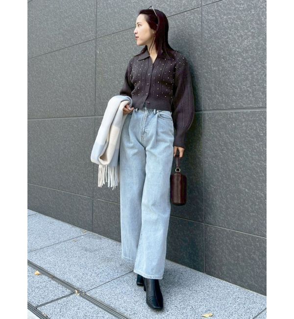 LAGUNAMOON「ビジューカーデニットプルオーバー」|カーディガン|