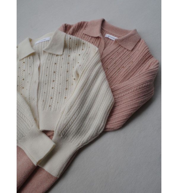 LAGUNAMOON「ビジューカーデニットプルオーバー」|カーディガン|