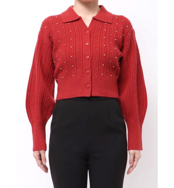 LAGUNAMOON「ビジューカーデニットプルオーバー」|カーディガン|