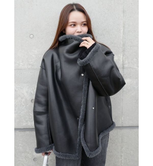 LAGUNAMOON「フェイクムートンスタンドカラーコート」|その他|