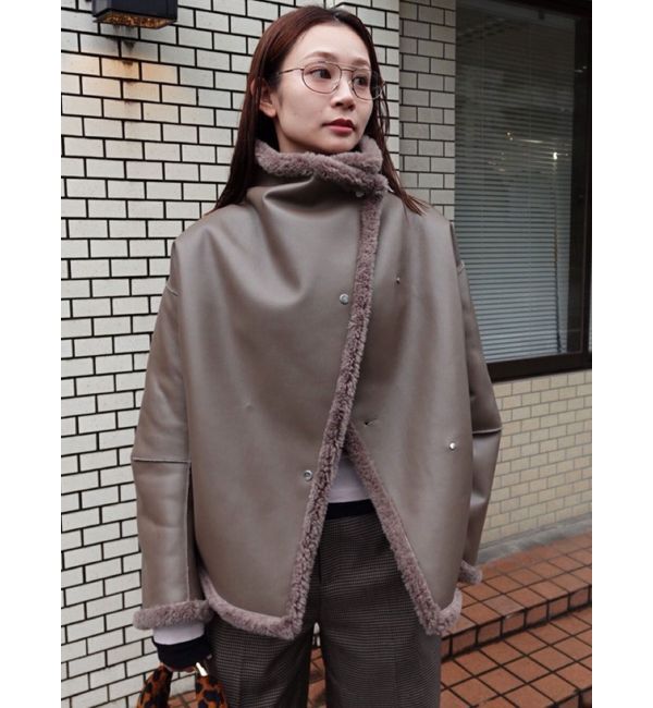 LAGUNAMOON「フェイクムートンスタンドカラーコート」|その他|