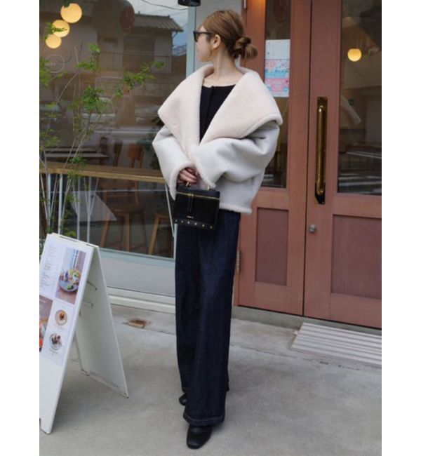 LAGUNAMOON「フェイクムートンスタンドカラーコート」|その他|