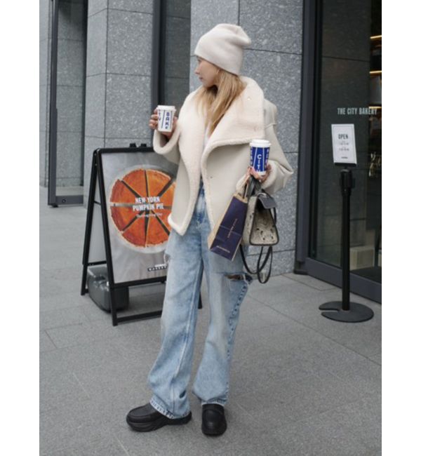 LAGUNAMOON「フェイクムートンスタンドカラーコート」|その他|