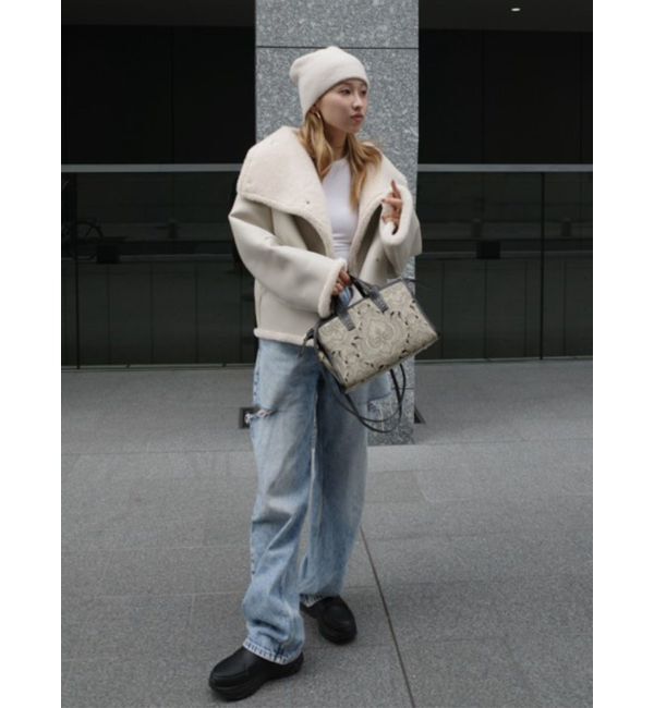 LAGUNAMOON「フェイクムートンスタンドカラーコート」|その他|