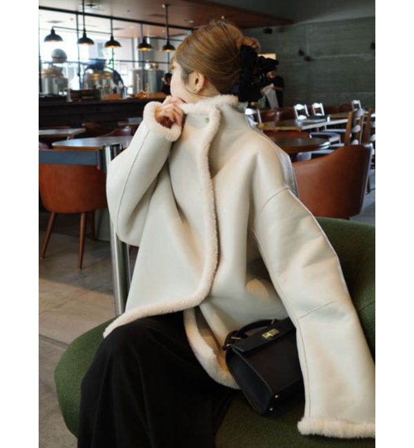 LAGUNAMOON「フェイクムートンスタンドカラーコート」|その他|