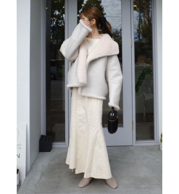 LAGUNAMOON「フェイクムートンスタンドカラーコート」|その他|