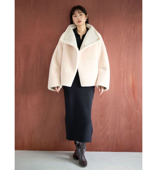 LAGUNAMOON「フェイクムートンスタンドカラーコート」|その他|