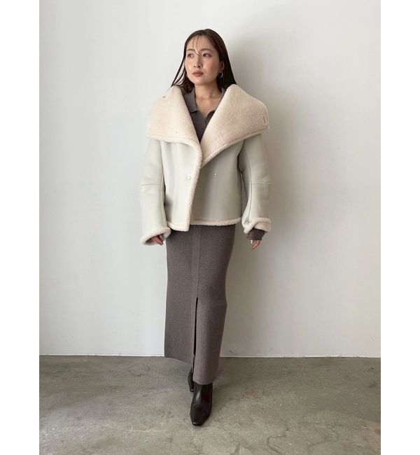 LAGUNAMOON「フェイクムートンスタンドカラーコート」|その他|