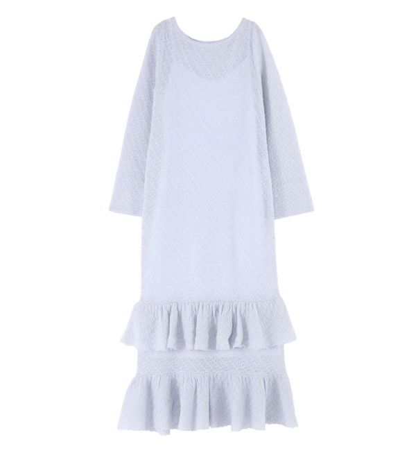 LAGUNAMOON「ニッティングパターンヘムフリルニットワンピース」|ワンピース|