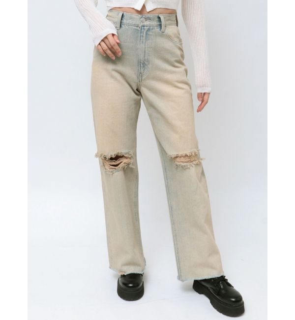 EVRIS「ダメージワイドヴィンテージライクデニムパンツ」|デニム|