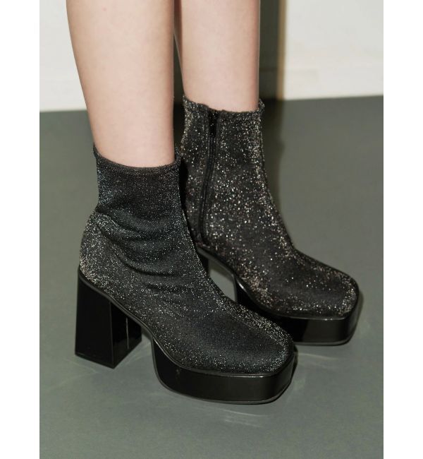 EVRIS「スリムチャンキーブーツ」|ショートブーツ|ミックス