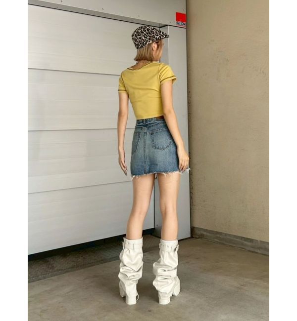 EVRIS「ワンポイントスタッズデニムミニスカート【セットアップ着用可能】」|スカート|