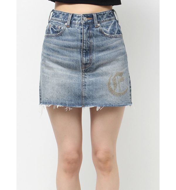 EVRIS「ワンポイントスタッズデニムミニスカート【セットアップ着用可能】」|スカート|