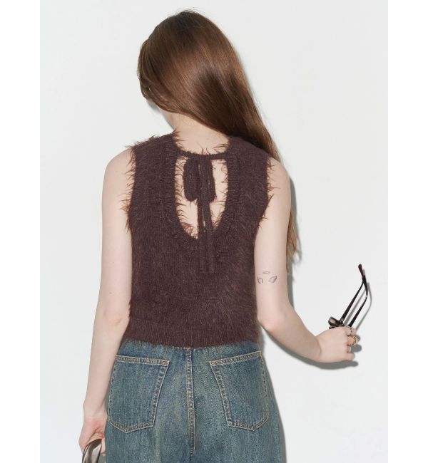 EVRIS「ファンシーヤーンノースリニットトップス」|タンクトップ|