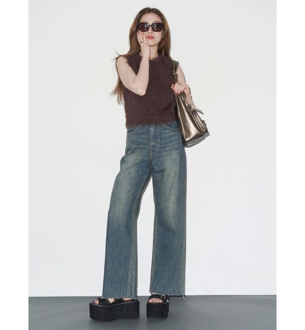 EVRIS「ファンシーヤーンノースリニットトップス」|タンクトップ|