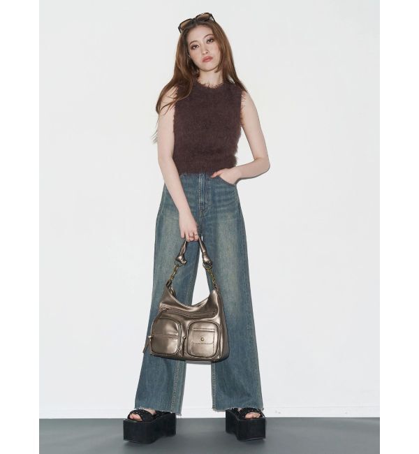 EVRIS「ファンシーヤーンノースリニットトップス」|タンクトップ|