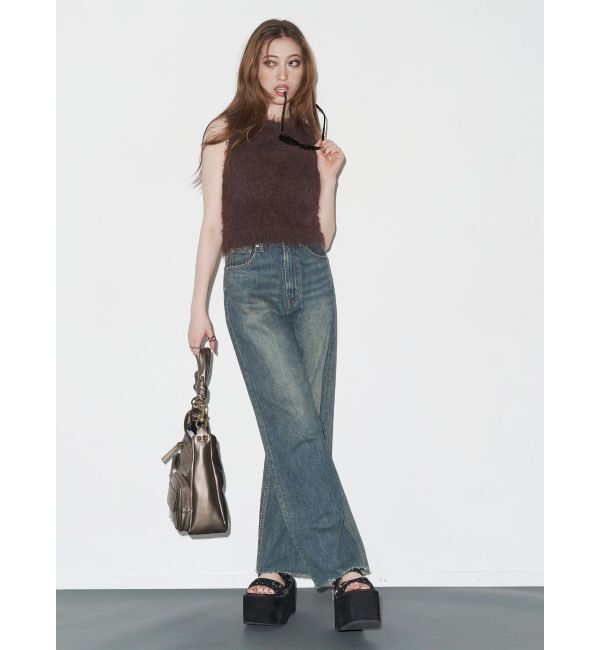 EVRIS「ファンシーヤーンノースリニットトップス」|タンクトップ|