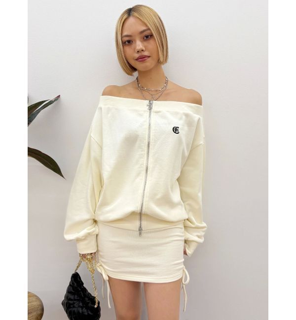 EVRIS「サイドギャザースウェットミニスカート【セットアップ着用可能】」|スカート|