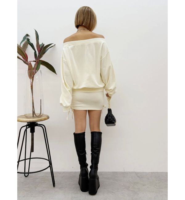 EVRIS「サイドギャザースウェットミニスカート【セットアップ着用可能】」|スカート|