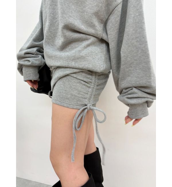 EVRIS「サイドギャザースウェットミニスカート【セットアップ着用可能】」|スカート|