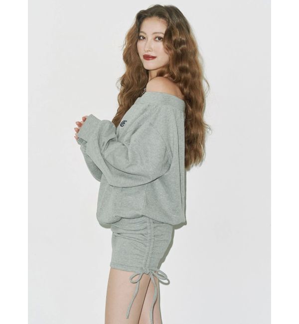 EVRIS「サイドギャザースウェットミニスカート【セットアップ着用可能】」|スカート|