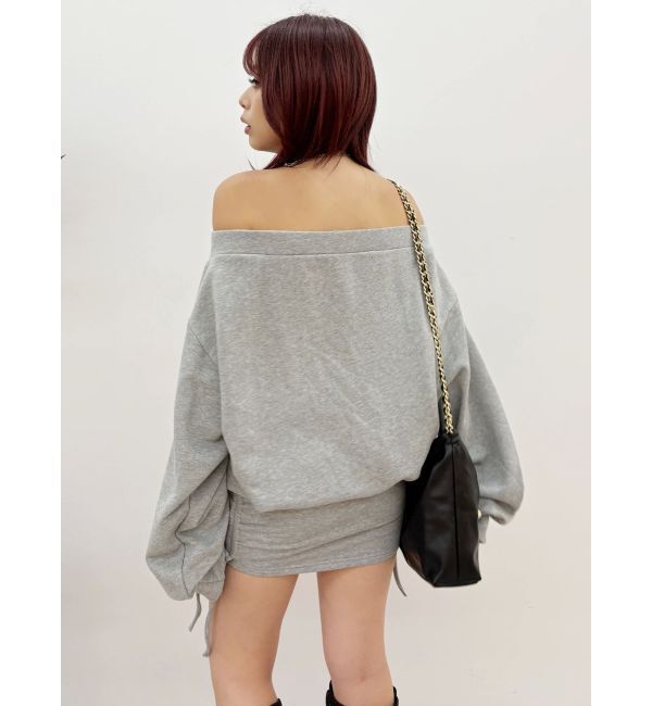 EVRIS「サイドギャザースウェットミニスカート【セットアップ着用可能】」|スカート|