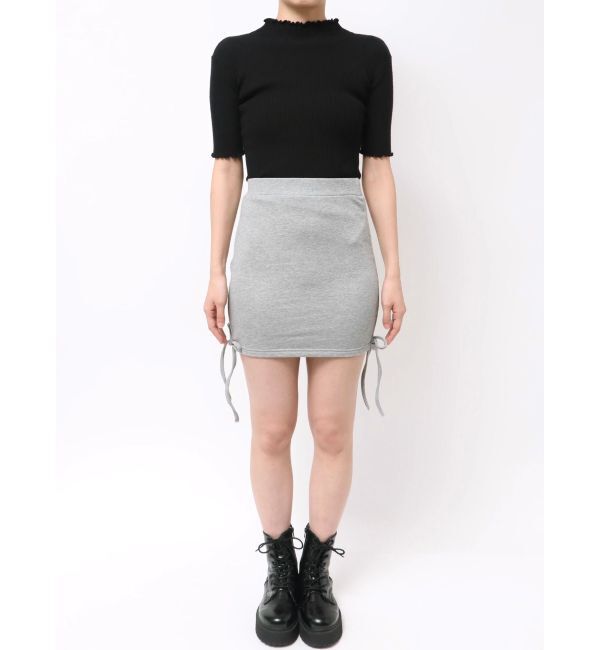 EVRIS「サイドギャザースウェットミニスカート【セットアップ着用可能】」|スカート|
