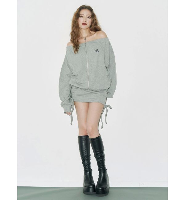 EVRIS「サイドギャザースウェットミニスカート【セットアップ着用可能】」|スカート|