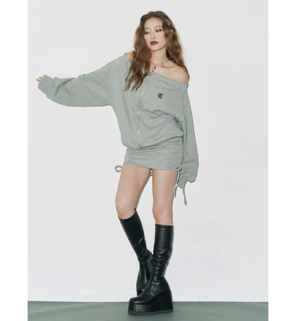 EVRIS「サイドギャザースウェットミニスカート【セットアップ着用可能】」|スカート|