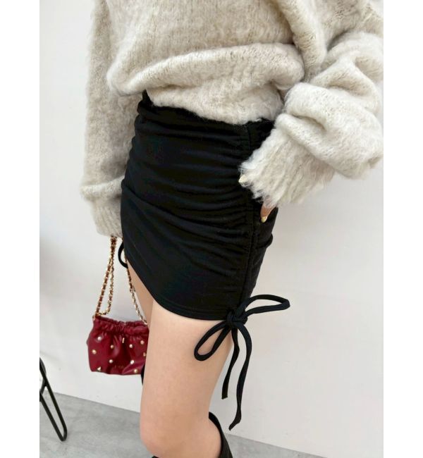 EVRIS「サイドギャザースウェットミニスカート【セットアップ着用可能】」|スカート|