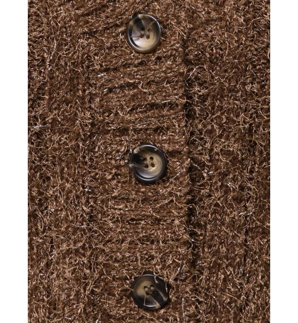 EVRIS「フェザーラメニットショートカーディガン」|カーディガン|