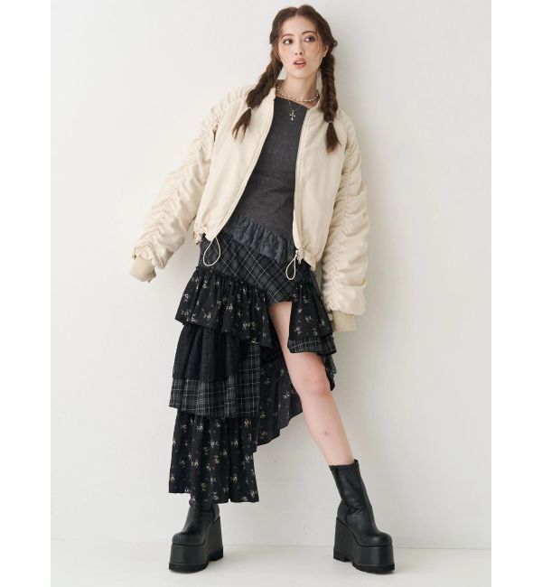 EVRIS「レースドッキングアシンメトリートップス」|Tシャツ・カットソー|