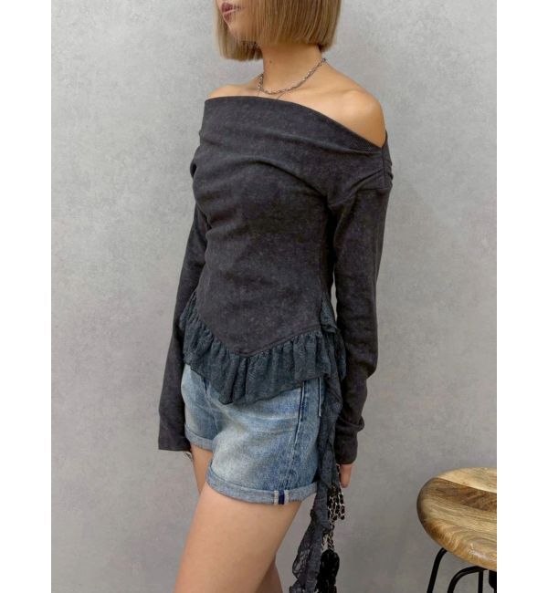 EVRIS「レースドッキングアシンメトリートップス」|Tシャツ・カットソー|