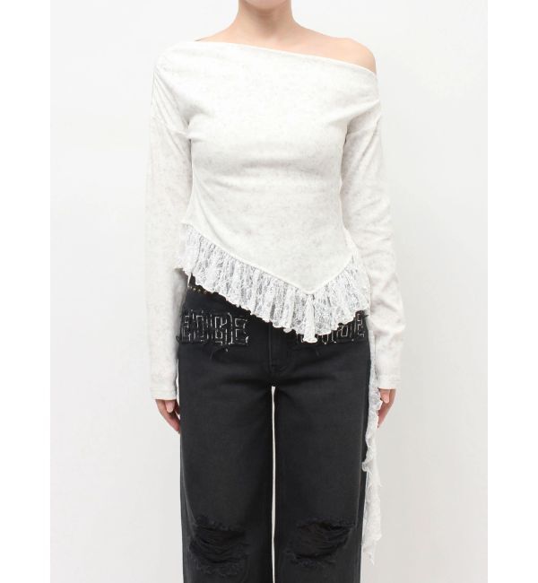 EVRIS「レースドッキングアシンメトリートップス」|Tシャツ・カットソー|