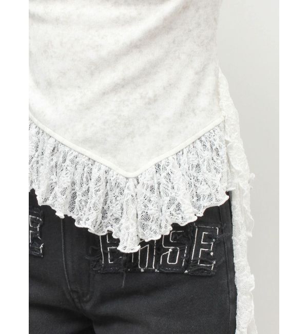 EVRIS「レースドッキングアシンメトリートップス」|Tシャツ・カットソー|