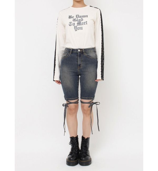 jouetie「ストレッチデニムバイカーパンツ」|デニム|