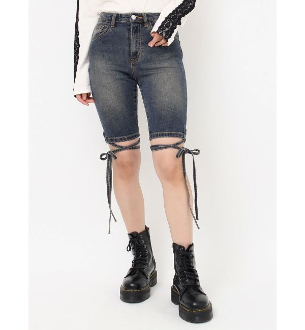 jouetie「ストレッチデニムバイカーパンツ」|デニム|