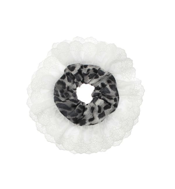 jouetie「ビッグレオパードシュシュ」|ヘアゴム・シュシュ|グレー