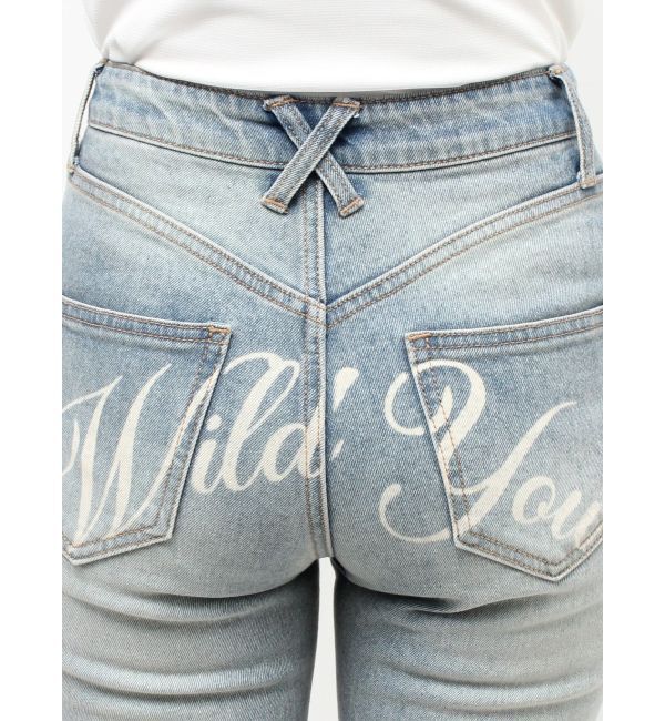 jouetie「レースドッキングスタッズフレアデニム」|デニム|