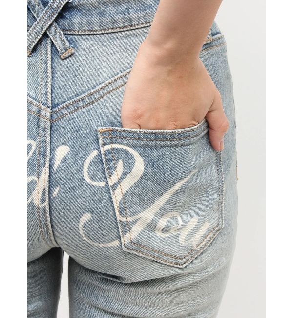 jouetie「レースドッキングスタッズフレアデニム」|デニム|