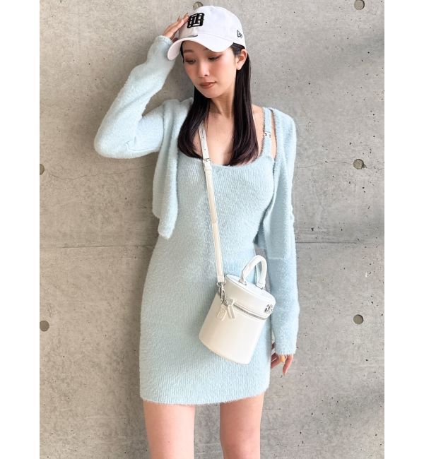 GYDA「Symmetry GYDA embroideryシャギーニットカーディガン【SETUP着用可】」|カーディガン|