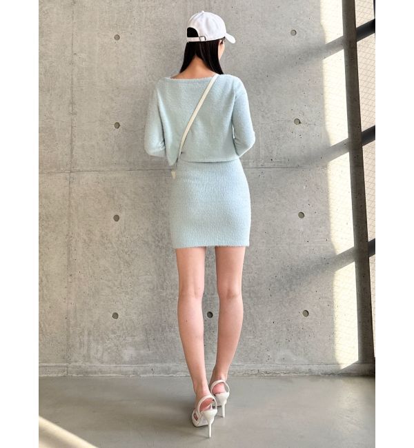 GYDA「Symmetry GYDA embroideryシャギーニットカーディガン【SETUP着用可】」|カーディガン|