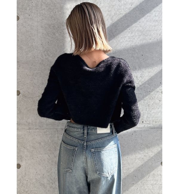 GYDA「Symmetry GYDA embroideryシャギーニットカーディガン【SETUP着用可】」|カーディガン|