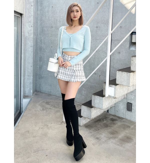 GYDA「Symmetry GYDA embroideryシャギーニットカーディガン【SETUP着用可】」|カーディガン|