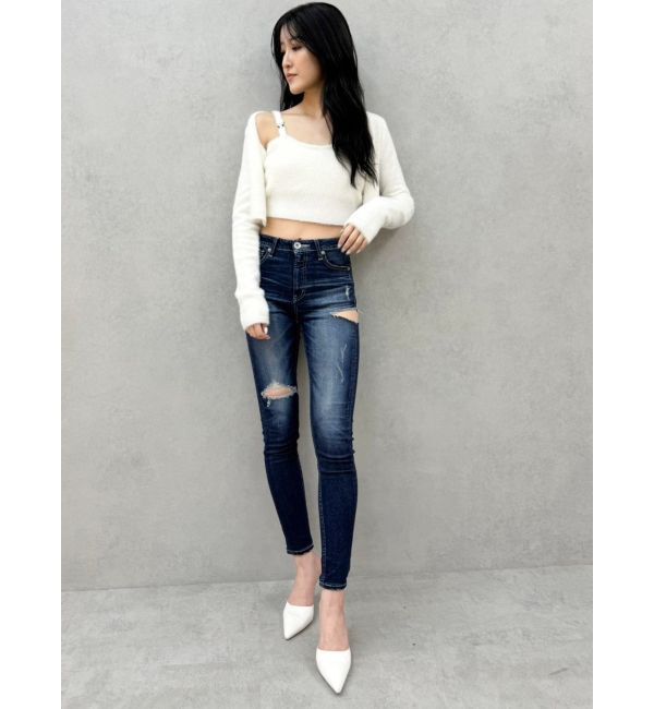 GYDA「Symmetry GYDA embroideryシャギーニットカーディガン【SETUP着用可】」|カーディガン|