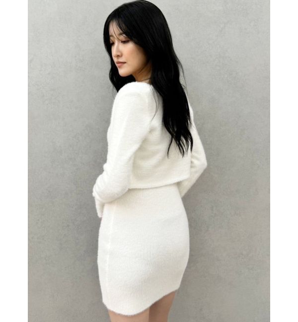 GYDA「Symmetry GYDA embroideryシャギーニットカーディガン【SETUP着用可】」|カーディガン|