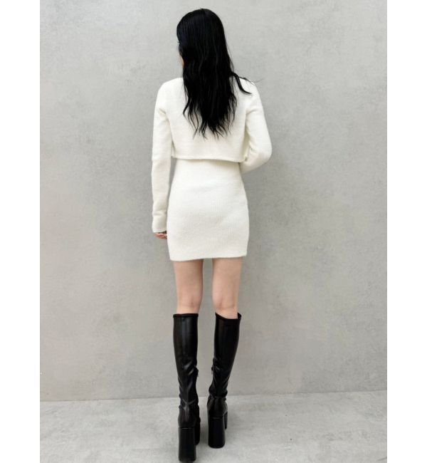 GYDA「Symmetry GYDA embroideryシャギーニットカーディガン【SETUP着用可】」|カーディガン|