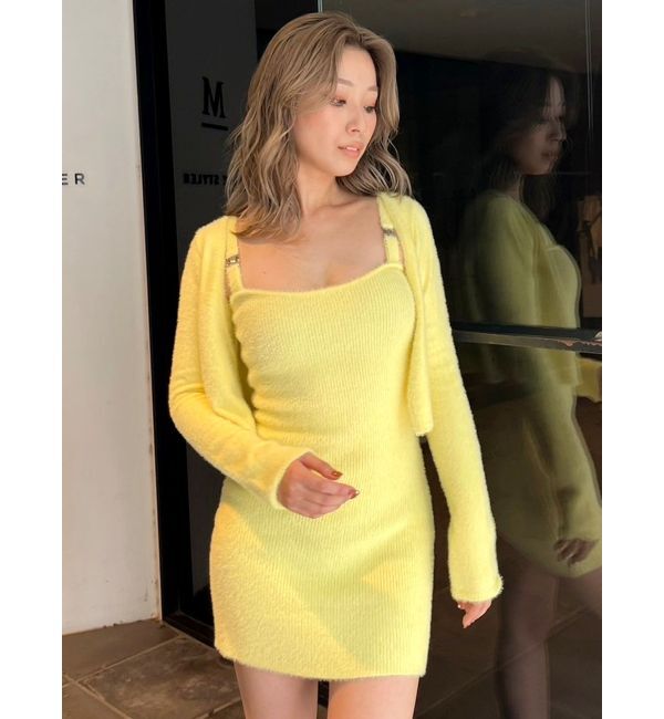 GYDA「Symmetry GYDA embroideryシャギーニットカーディガン【SETUP着用可】」|カーディガン|