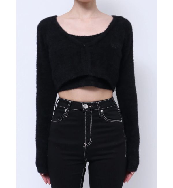 GYDA「Symmetry GYDA embroideryシャギーニットカーディガン【SETUP着用可】」|カーディガン|